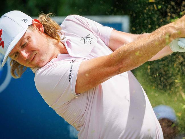 Cameron Smith of Australia plays a shot during the second round of the Australian PGA Championship at the Royal Queensland Golf Club in Brisbane on November 23, 2024. (Photo by Patrick HAMILTON / AFP) / -- IMAGE RESTRICTED TO EDITORIAL USE - STRICTLY NO COMMERCIAL USE --