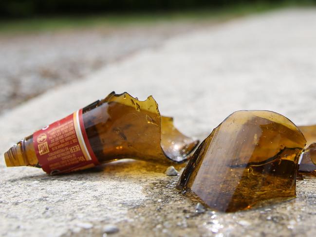 Generic set up. Smashed beer, alcohol, drunk. Picture: Brendan Francis