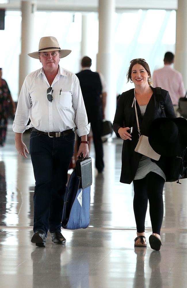 Former Deputy Prime Minister Barnaby Joyce and his then pregnant partner Vikki Campion in March. Picture: Kym Smith