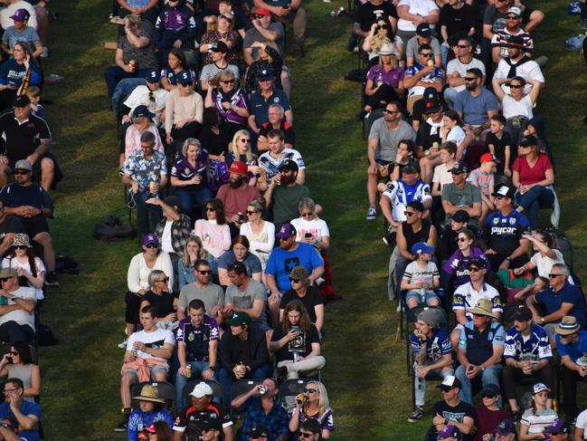 Seating was placed on the Sunshine Coast Stadium hill to ensure social distancing.