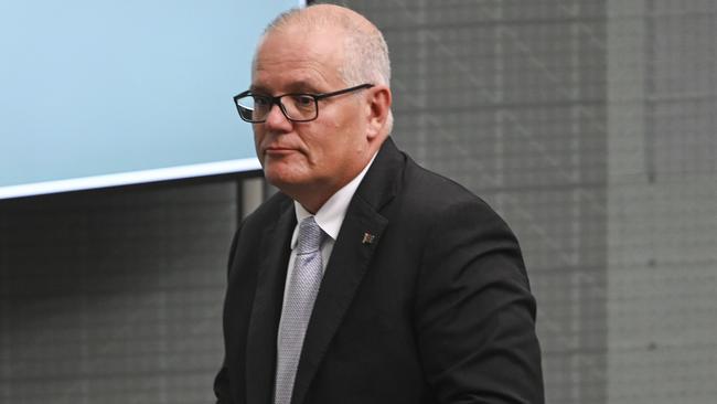 Embattled Scott Morrison during Question Time this week. Picture: NCA NewsWire / Martin Ollman