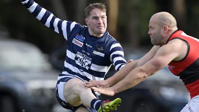 Brodie Hoyne in action for Macedon. Picture: Andy Brownbill