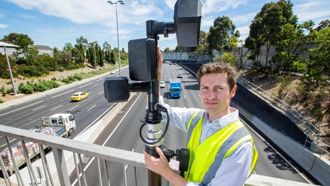 Alex McCredie with with his hi-tech camera. Photo: Mark Stewart