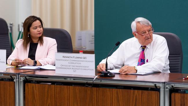 Mr Kenneth Fleming QC, the Northern Territory Independent Commissioner Against Corruption fronts the Budget Estimates. Picture: Che Chorley