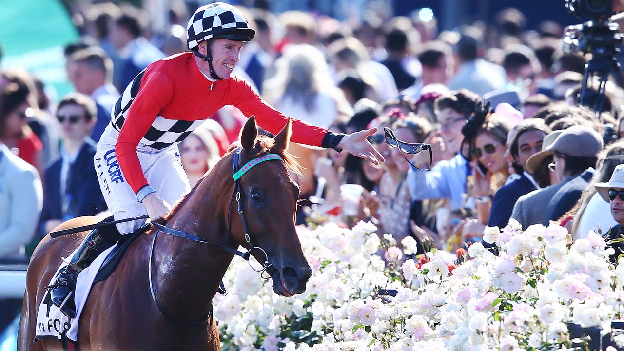 John Allen, after winning the Seppelt Mackinnon Stakes during Stakes Day in 2018. Picture: Michael Dodge/Getty Images