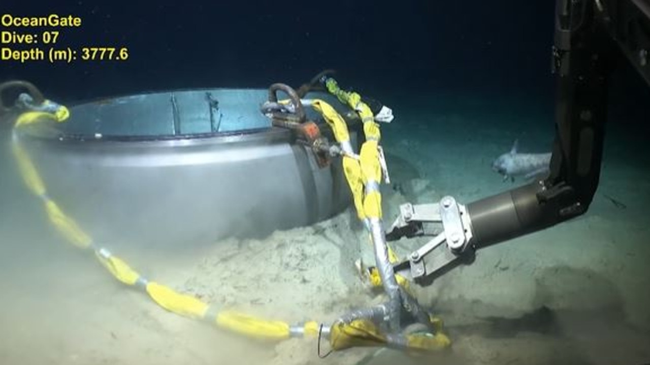 New footage showed parts of the remotely operated vehicle recovering part of the vessel. Picture: US Coast Guard