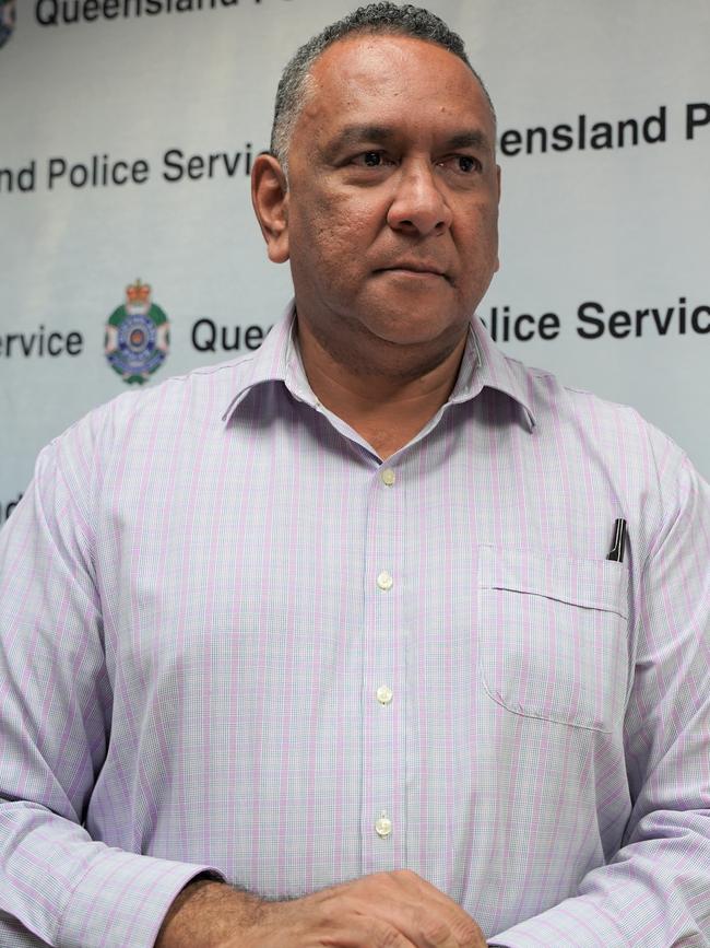 Mackay CIB Detective Senior Sergeant Jack Savage speaking about a police raid on a Kinchant Dam Rd, Eton property. June 3, 2021. Picture: Heidi Petith