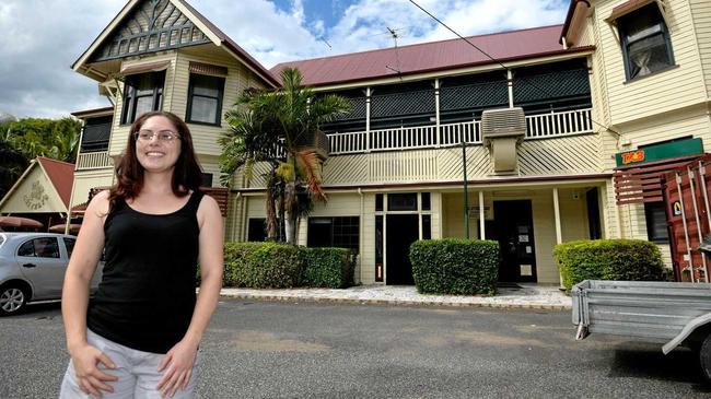 The Lakes Creek Hotel in Koongal is said to be haunted. Pictured is owner Charlene Sim. Picture: Allan Reinikka