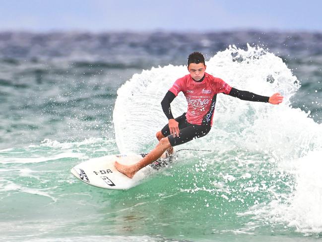 Scott Arderne The finals of the boys individual events at the Australian Interschools Surfing Championships Friday May 24, 2024. Picture, John Gass
