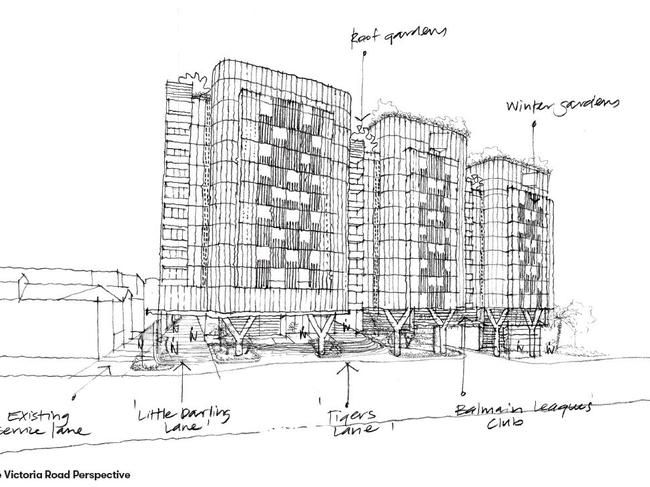 Drawn plans for the redevelopment of the Balmain Leagues Club site.