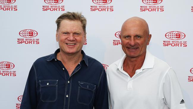 Paul Vautin and Peter Sterling have worked together at Channel 9 for 30 years. Picture: Brett Costello