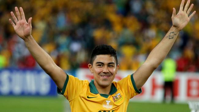 Australia's Massimo Luongo during the 2015 Asian Cup Final between Australia and Korea Republic at Stadium Australia , Homebush .Picture Gregg Porteous