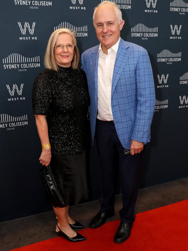 Malcolm Turnbull and wife Lucy on the red carpet. Picture: Damian Shaw