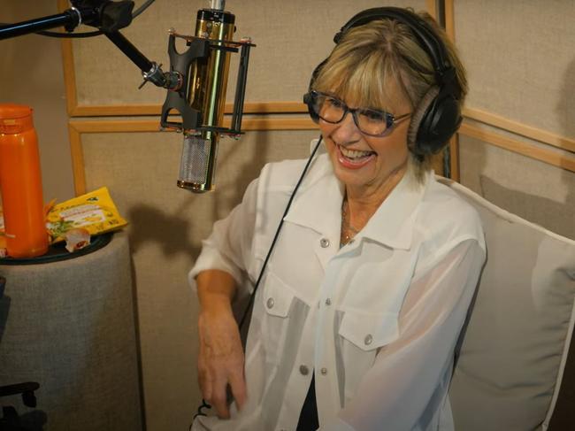 Olivia Newton-John during the recording.