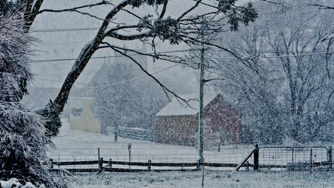 Snowfall in central Bothwell, 4 August 2020. Picture: ROBERT CASSIDY