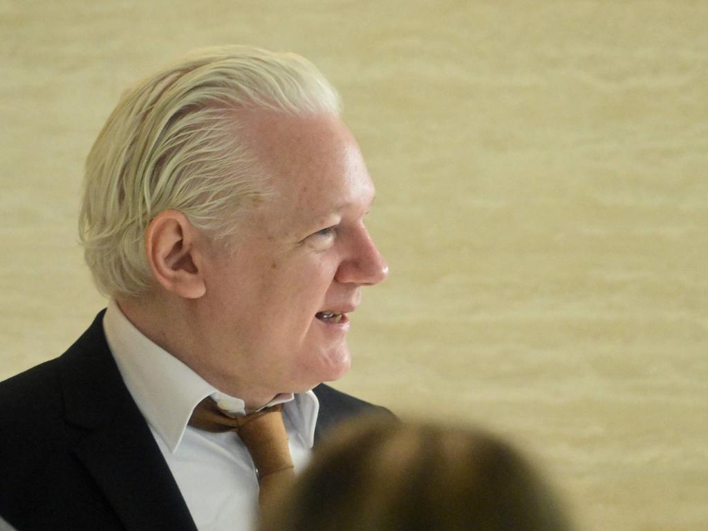 Julian Assange inside a security gate as he arrived for the court hearing at the US Federal Courthouse. Picture: AFP