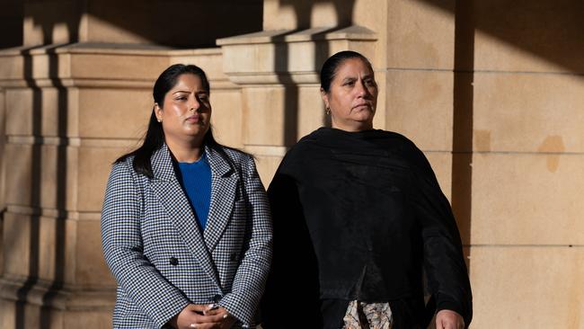 Family of murder victim Jasmeen Kaur, including her mother Rashpaul Kaur (right), at court for Singh’s sentencing. Picture: NCA NewsWire