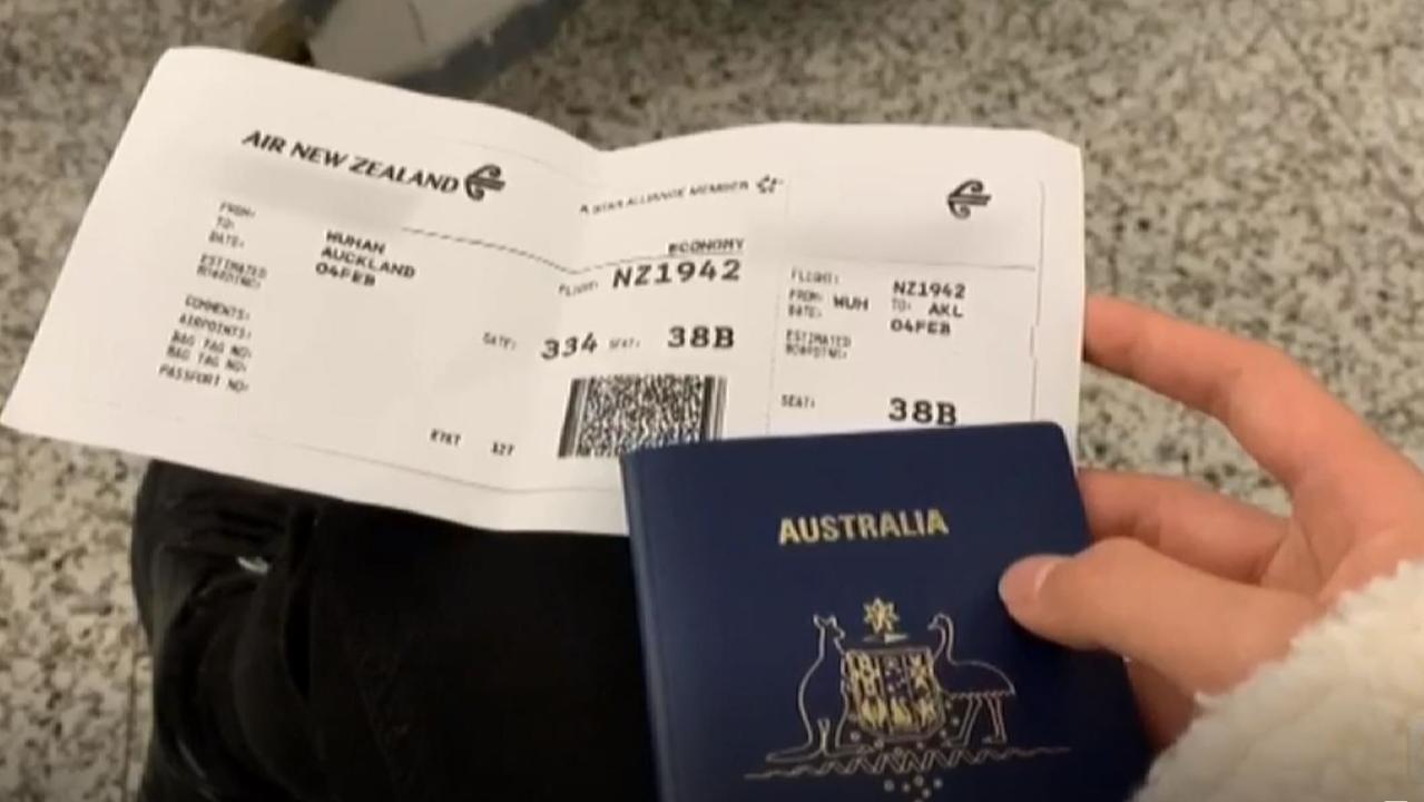 No boarding time on his flight ticket. Picture: ABC 7.30