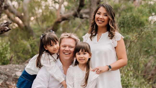 KindiCare Founder Benjamin Balk, with his family. Picture: Kirsty Jauncey Photography.