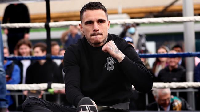 George Kambosos Jr. warms up ahead of the World Lightweight Championship in Melbourne. Picture: Getty Images