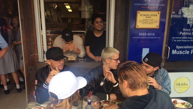 Justin Bieber at Chargrill Charlie's Mosman. Source: Supplied.