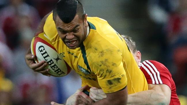 Kurtley Beale of the Wallabies during the Rugby Union First Test match between Australia and the British and Irish Lions played at Suncorp Stadium in Brisbane. Pic Darren England.