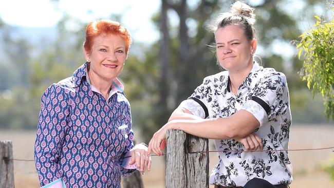 Senator Pauline Hanson and Brettlyn ‘Beaver’ Neal. Picture: Contributed