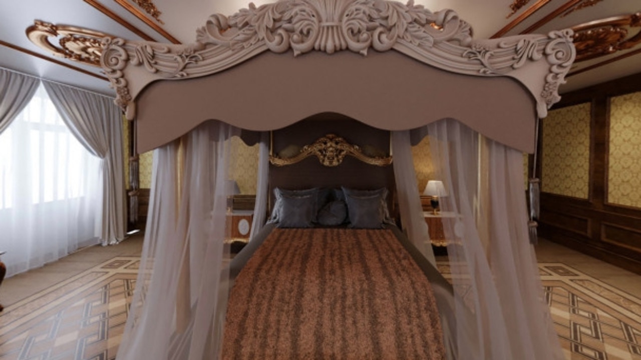 One of the grand bedrooms. Picture: Alexei Navalny/YouTube