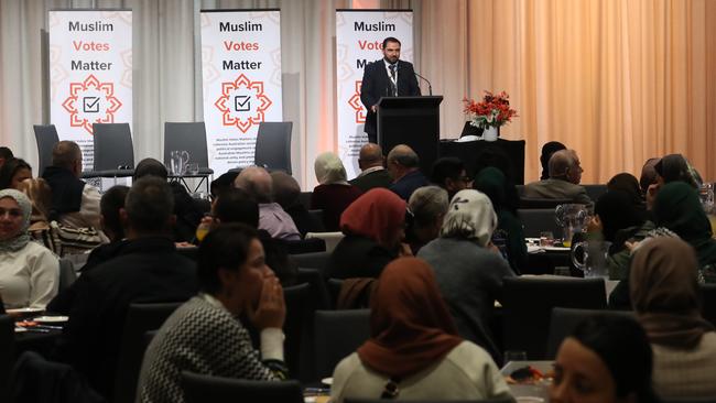 Naser Alziyadat at the Muslim Votes Matter national launch in Melbourne in September. Picture: David Crosling