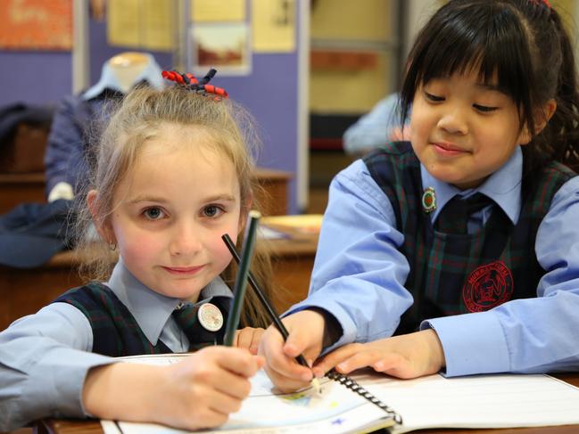 PARRAMATTA ADVERTISER: Annabelle Chung, 7, Shelby Prior, 7, Keiren Prior, 10, Caleb Carnegie-hinds, 11, Gerred Sherwood, 11, Declan Sherwood, 6 from Murray Farm Primary School in Carlingford are celebrating their 50th Birthday. Picture: Philip Ly