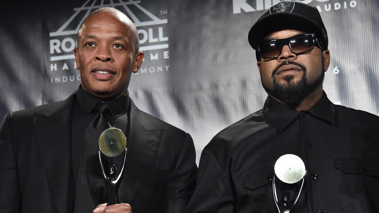 Dr. Dre (left) and former N.W.A. bandmate Ice Cube. Picture: Mike Coppola/Getty Images/AFP