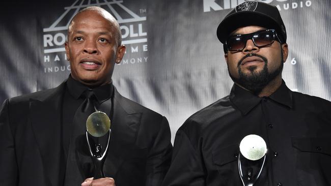 Dr. Dre (left) and former N.W.A. bandmate Ice Cube. Picture: Mike Coppola/Getty Images/AFP