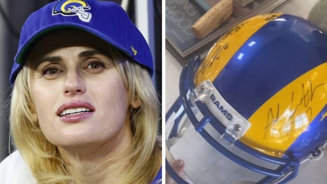 Rebel Wilson cheers on the Rams at NFL match in Los Angeles