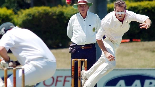 Cricket Action pics from Norths v Mulgrave match @ Fretwall Park. Pictured is Norths bowler Ben Cust.