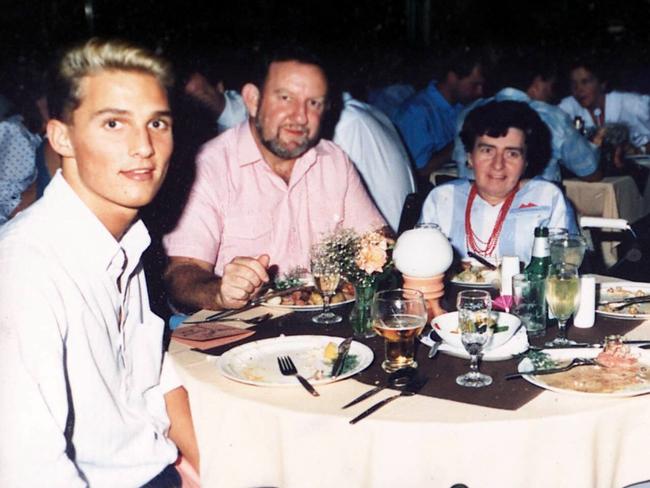 Actor Matthew McConaughey (L) as teenager having dinner with Ray and Eileen Crocker while he was in Australia as an exchange student.