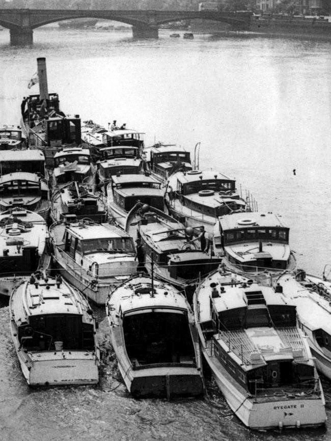 Some of the flotilla of small boats of the Dunkirk fleet.