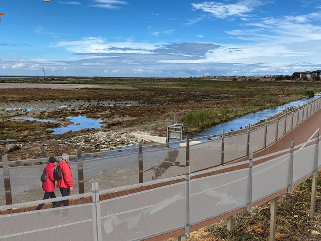 A concept design of the new boardwalk extension which will reduce a 3.8km detour to 400m.