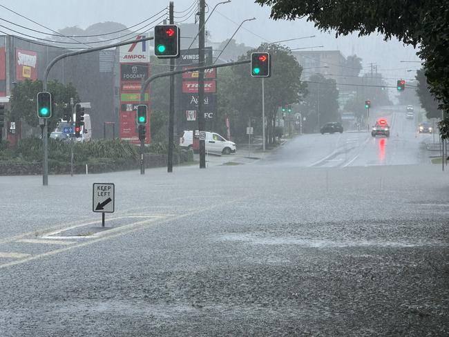 Police closed Newmarket Rd due to flooding.