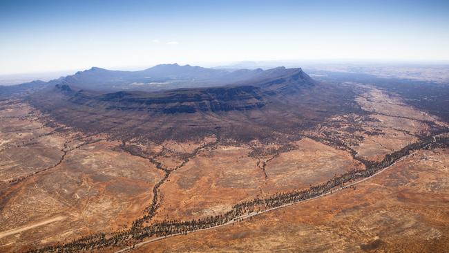 Aerial of Wilpena Pound near Arkaba Homestead, SA. Source: SA Tourism Commission