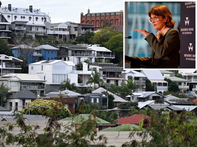 Houses in Brisbane; RBA governor Michele Bullock