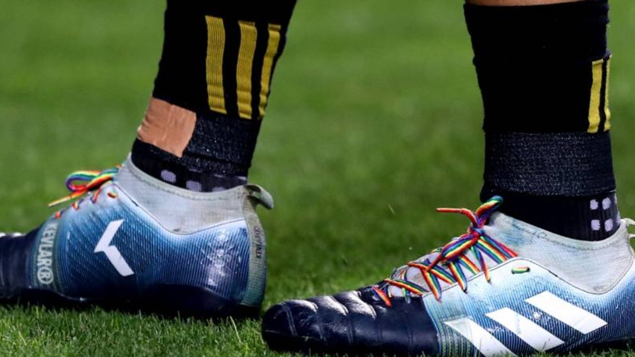 Angus Ta'avao and his rainbow laces.