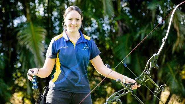 Gabrielle West has been selected to represent Australia at the World Archery Youth Championships in Canada. Picture: Richard Walker