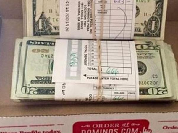 Mike Vegas ordered the food and was shocked to find the money in the box of chicken.