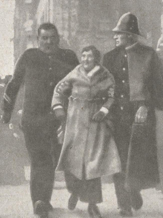 Troubled times ... Adela Pankhurs is arrested during food riots in Melbourne. Picture: National Library of Australia