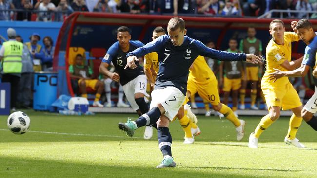 Antoine Griezmann puts France 1-0 from the penalty spot.