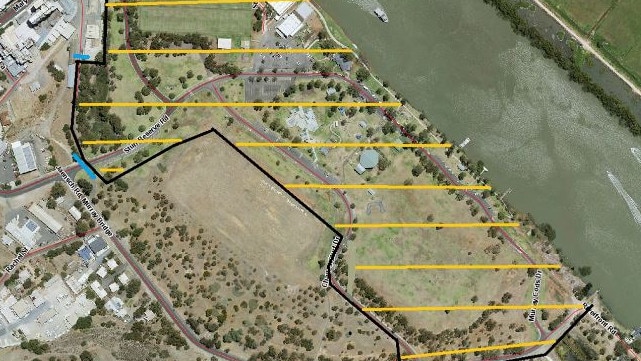 The yellow section shows which parts of Sturt Reserve are closed. Picture: Supplied