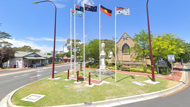 Concept image of the five new flag poles at Blackwood War Memorial Source: Mitcham Council