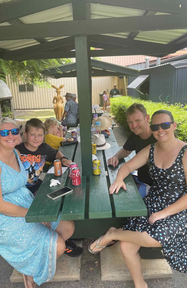 Marnie Corcoran, Myles Corcoran, Alana Mariani and Jack Thomas at the Hervey Bay Historical Society's Australia Day event.