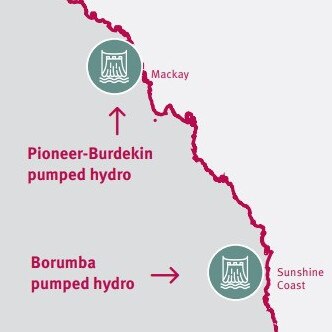 The pumped hydro scheme will be located 70km west of Mackay in the Pioneer Valley. Picture: Queensland Energy and Jobs Plan