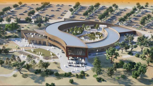 Artist impressions of the upcoming Monarto Visitors Centre. Picture: Supplied